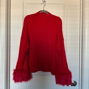 Plus Size Sweater w/ Fur Cuffs